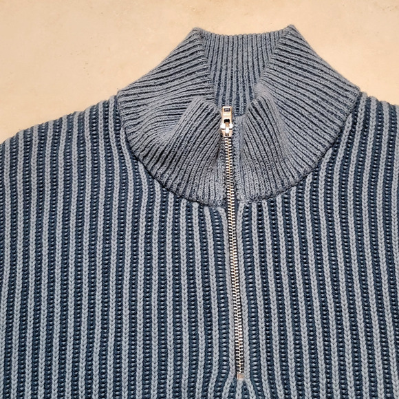 Abercrombie & Fitch Oversized Fit S/M Quarter 1/4 Zip Sweater Blue C65 - Picture 3 of 10
